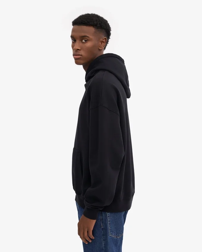 Bio-Oversize-Kapuzenpullover – Tiefschwarz