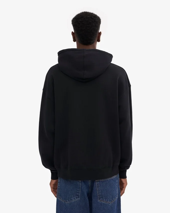 Bio-Oversize-Kapuzenpullover – Tiefschwarz