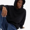 Bio-Oversize-Kapuzenpullover – Tiefschwarz