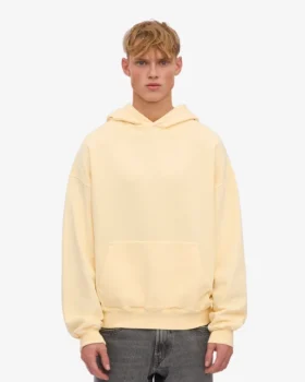 Bio-Oversize-Kapuzenpullover – Zartgelb