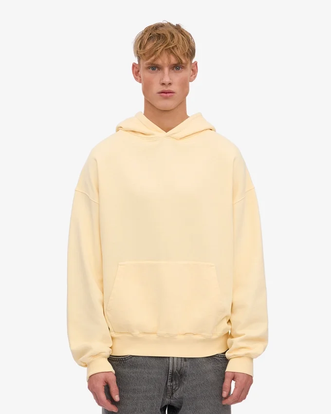 Bio-Oversize-Kapuzenpullover – Zartgelb