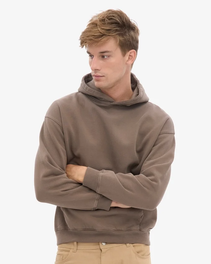 Bio-Oversize-Kapuzenpullover – Zedernbraun
