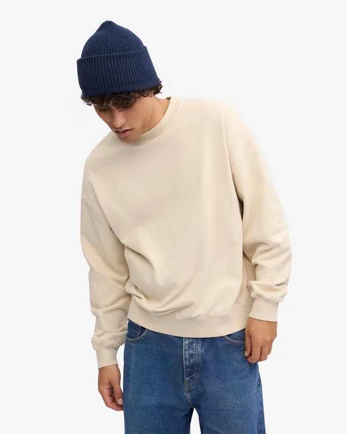 Bio-Oversize-Pullover – Elfenbeinweiß