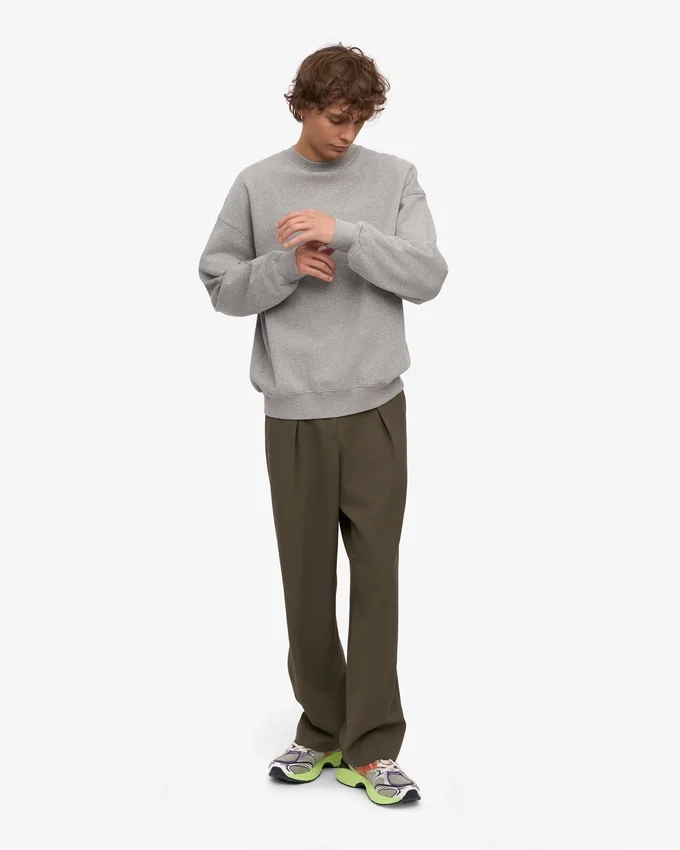 Bio-Oversize-Pullover – Meliert-Grau