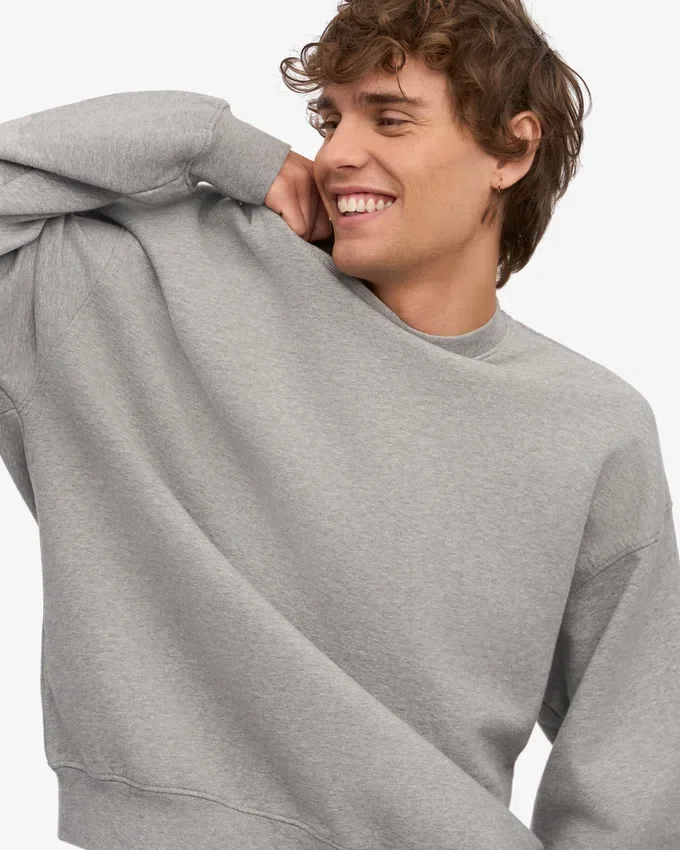 Bio-Oversize-Pullover – Meliert-Grau