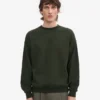 Bio-Oversize-Pullover mit Rundhalsausschnitt – Jägergrün