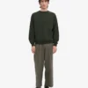 Bio-Oversize-Pullover mit Rundhalsausschnitt – Jägergrün