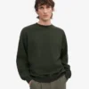 Bio-Oversize-Pullover mit Rundhalsausschnitt – Jägergrün