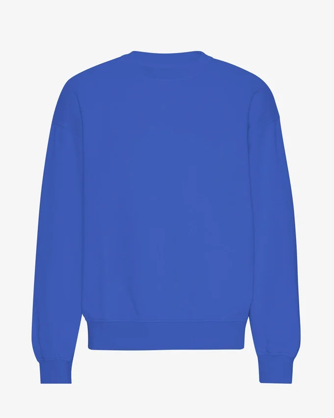 Bio-Oversize-Pullover mit Rundhalsausschnitt – Saphirblau