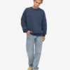 Bio-Oversize-Pullover – Petrolblau