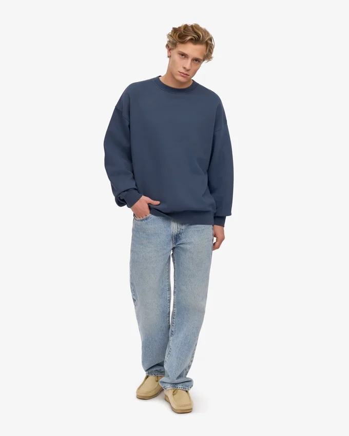 Bio-Oversize-Pullover – Petrolblau