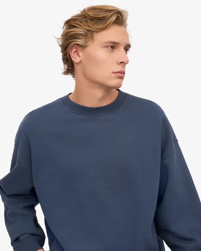 Bio-Oversize-Pullover – Petrolblau