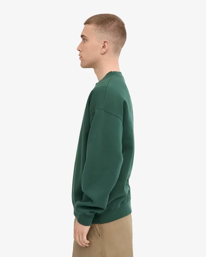 Bio-Oversize-Pullover – Smaragdgrün