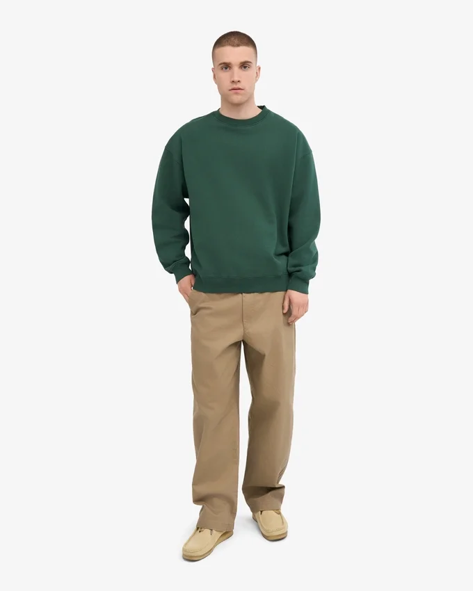 Bio-Oversize-Pullover – Smaragdgrün
