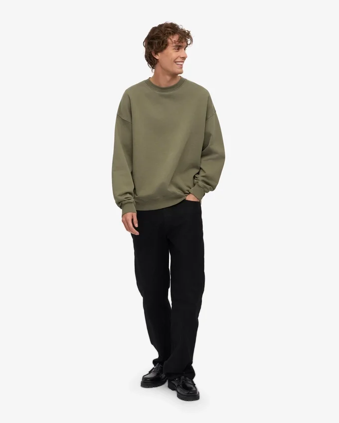 Bio-Oversize-Pullover – Staubiges Oliv