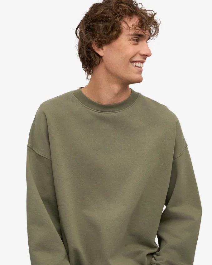 Bio-Oversize-Pullover – Staubiges Oliv