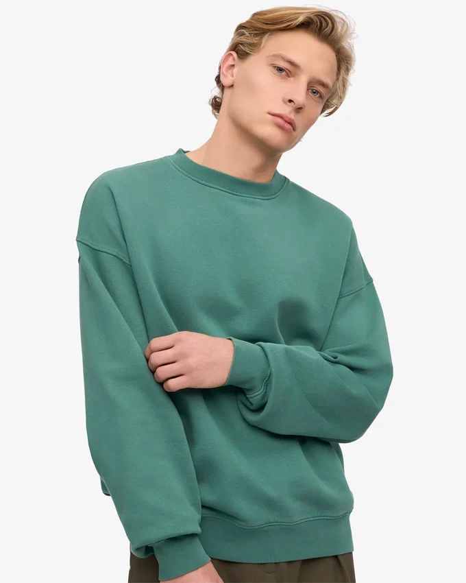 Bio-Oversize-Rundhals-Shirt – Kieferngrün