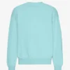 Bio-Oversize-Sweatshirt mit Rundhalsausschnitt – Blaugrün