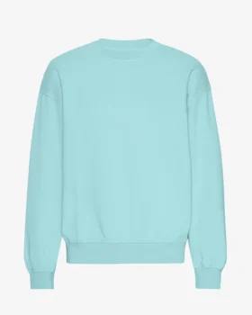 Bio-Oversize-Sweatshirt mit Rundhalsausschnitt – Blaugrün