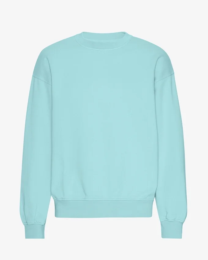 Bio-Oversize-Sweatshirt mit Rundhalsausschnitt – Blaugrün