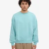 Bio-Oversize-Sweatshirt mit Rundhalsausschnitt – Blaugrün