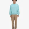 Bio-Oversize-Sweatshirt mit Rundhalsausschnitt – Blaugrün