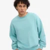 Bio-Oversize-Sweatshirt mit Rundhalsausschnitt – Blaugrün