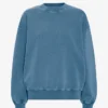 Bio-Oversize-Sweatshirt mit Rundhalsausschnitt – Faded Indigo