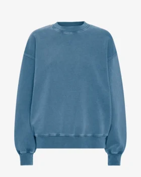 Bio-Oversize-Sweatshirt mit Rundhalsausschnitt – Faded Indigo