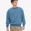 Bio-Oversize-Sweatshirt mit Rundhalsausschnitt – Faded Indigo