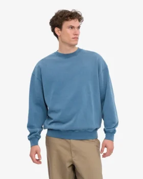 Bio-Oversize-Sweatshirt mit Rundhalsausschnitt – Faded Indigo