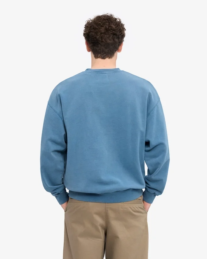 Bio-Oversize-Sweatshirt mit Rundhalsausschnitt – Faded Indigo