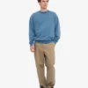 Bio-Oversize-Sweatshirt mit Rundhalsausschnitt – Faded Indigo