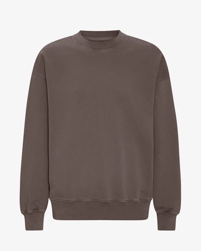 Bio-Oversize-Sweatshirt mit Rundhalsausschnitt – Faded Mud