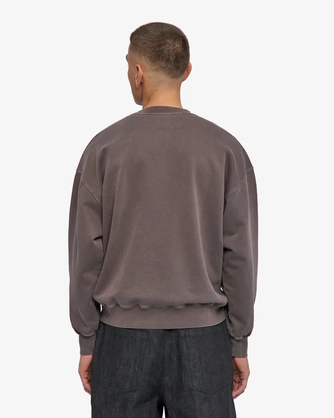 Bio-Oversize-Sweatshirt mit Rundhalsausschnitt – Faded Mud