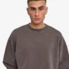 Bio-Oversize-Sweatshirt mit Rundhalsausschnitt – Faded Mud