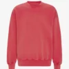 Bio-Oversize-Sweatshirt mit Rundhalsausschnitt – Faded Red