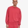 Bio-Oversize-Sweatshirt mit Rundhalsausschnitt – Faded Red