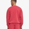 Bio-Oversize-Sweatshirt mit Rundhalsausschnitt – Faded Red