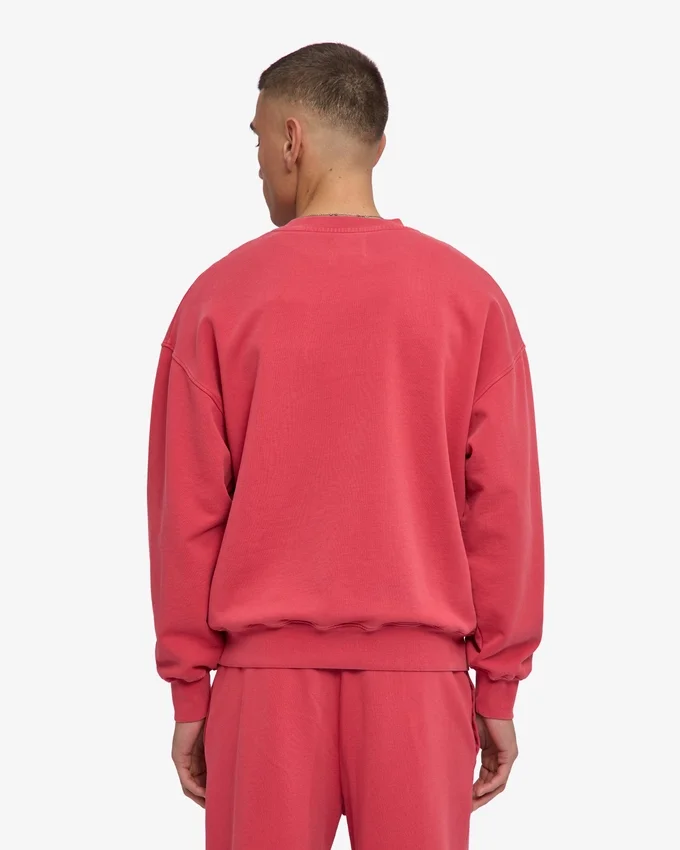 Bio-Oversize-Sweatshirt mit Rundhalsausschnitt – Faded Red