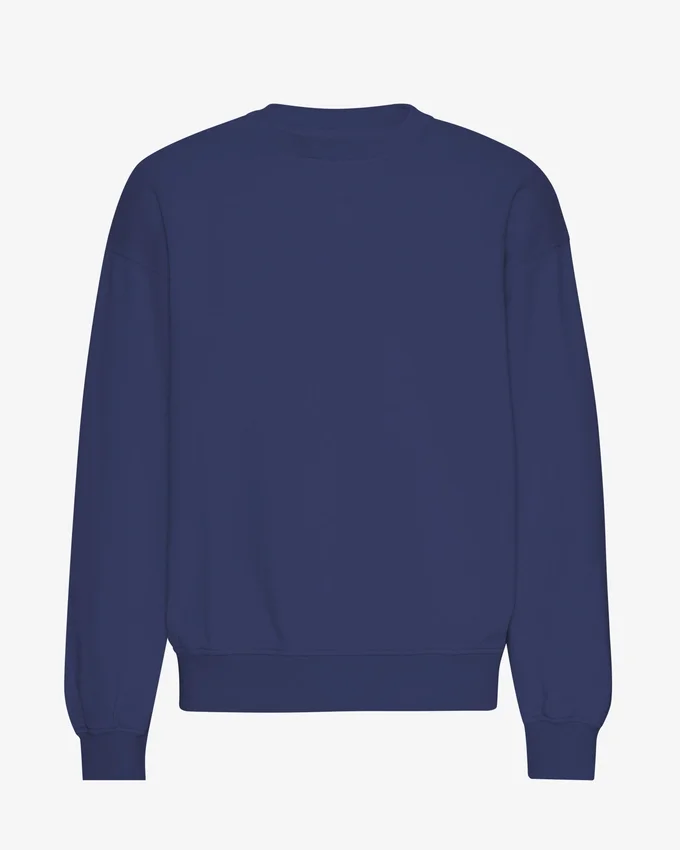 Bio-Oversize-Sweatshirt mit Rundhalsausschnitt – Marineblau