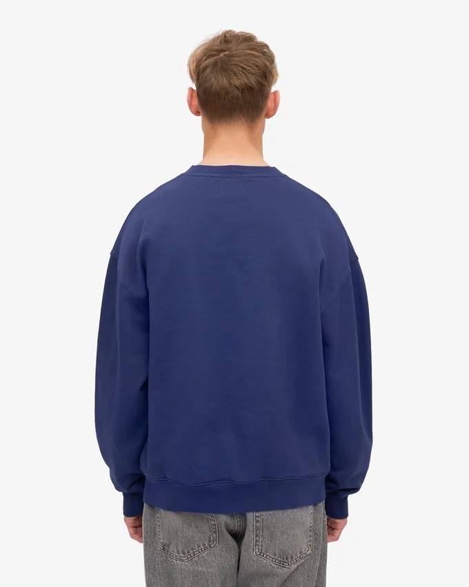 Bio-Oversize-Sweatshirt mit Rundhalsausschnitt – Marineblau