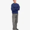 Bio-Oversize-Sweatshirt mit Rundhalsausschnitt – Marineblau