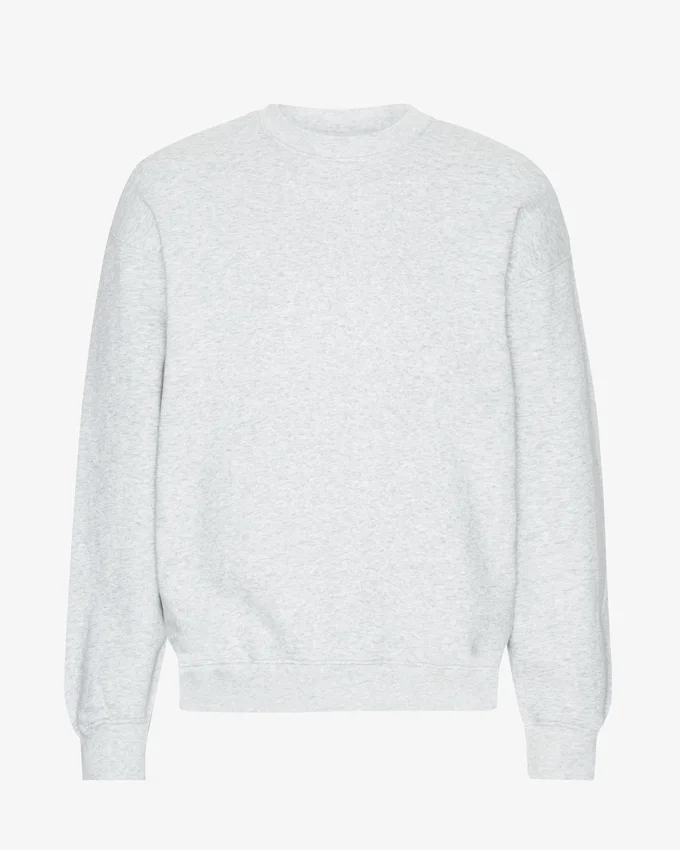 Bio-Oversize-Sweatshirt mit Rundhalsausschnitt – Snow Melange