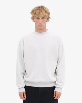 Bio-Oversize-Sweatshirt mit Rundhalsausschnitt – Snow Melange