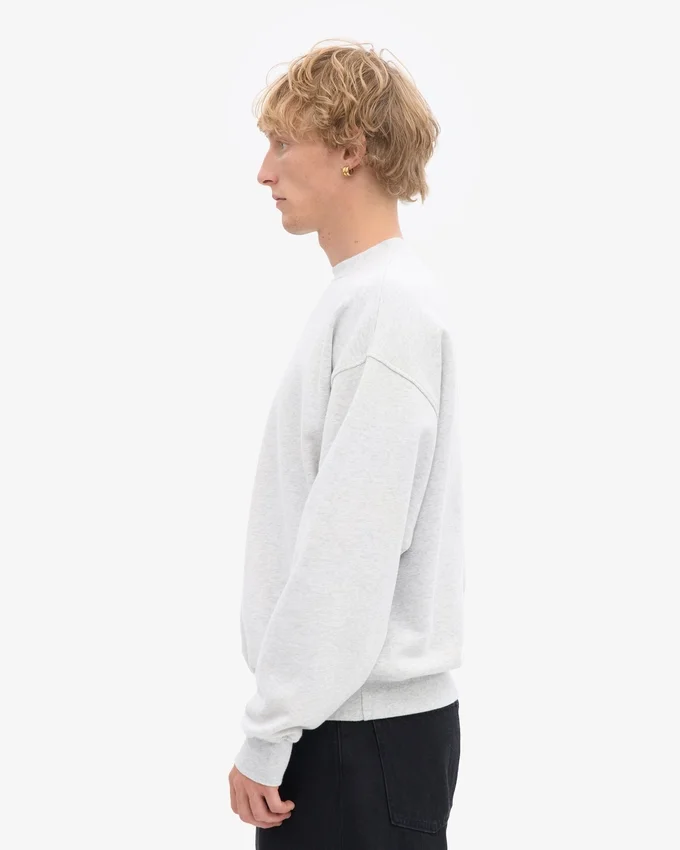 Bio-Oversize-Sweatshirt mit Rundhalsausschnitt – Snow Melange