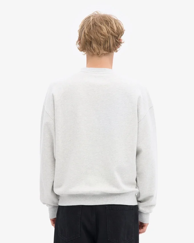 Bio-Oversize-Sweatshirt mit Rundhalsausschnitt – Snow Melange