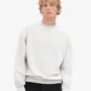 Bio-Oversize-Sweatshirt mit Rundhalsausschnitt – Snow Melange