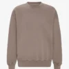 Bio-Oversize-Sweatshirt mit Rundhalsausschnitt – verblasstes Khaki
