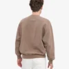 Bio-Oversize-Sweatshirt mit Rundhalsausschnitt – verblasstes Khaki